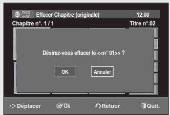 SAMSUNG DVD-SR275 - Supprimer un chapitre - 5