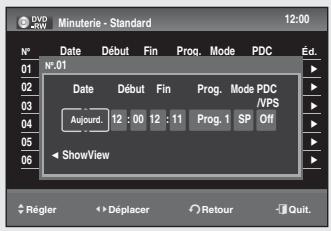 SAMSUNG DVD-SR275 - Proceder à un enregistrement programme - 3
