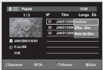 SAMSUNG DVD-SR275 - Création d'une liste de lecture - 7