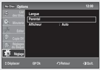 SAMSUNG DVD-SR275 - Configuration du contrôle parental - 2