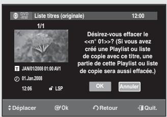 SAMSUNG DVD-SR275 - Changement du nom d'un titre (Nom des titres) - 10