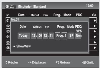 SAMSUNG DVD-SR275 - Suivez les instructions suivantes pour supprimer un titre de la liste des enregistements programmés. - 3