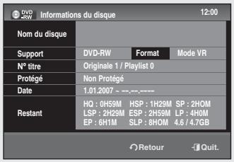 SAMSUNG DVD-SR275 - Informations sur le disque - 1