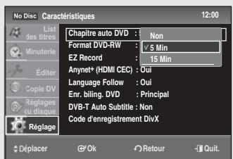 SAMSUNG DVD-SR275 - Configuration des caractéristiques - 1