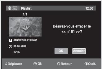 SAMSUNG DVD-SR275 - Suppression d'un titre de la liste de lecture - 3