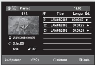 SAMSUNG DVD-SR275 - Création d'une liste de lecture - 4