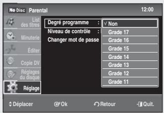 SAMSUNG DVD-SR275 - Configuration du contrôle parental - 3