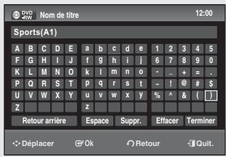 SAMSUNG DVD-SR275 - Changement du nom d'un titre (Nom des titres) - 6