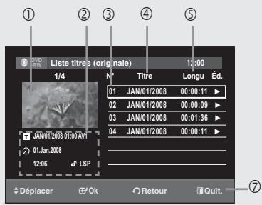 SAMSUNG DVD-SR275 - Lecture de la liste de titres - 6