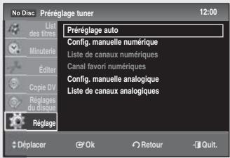 SAMSUNG DVD-SR275 - Prérglage automatique - 2