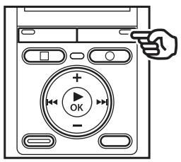 OLYMPUS VN-733+ME-52 - Quand l'enregistreur est en mode d'arrêt, appuyez sur la touche SCENE/CALENDAR et maintenez-la enfonnée. - 1