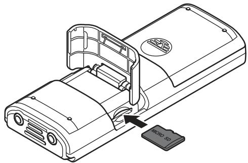 OLYMPUS VN-733+ME-52 - Insertion d'une carte microSD - 2
