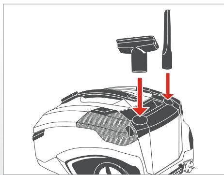THOMAS MULTICLEAN X10 - Raccordez le tube télécopique et/ou le sucreur selectionné pour l'application souhaïée à la poignée du flexible d'aspiration. - 6