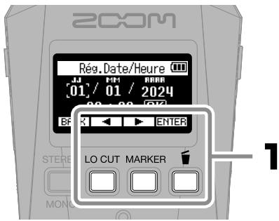 ZOOM H1 - Réglages de la date et de l'heure - 1