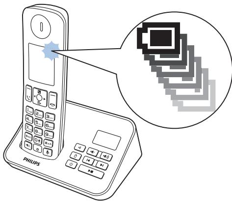 PHILIPS D6001NOIR - Vérification du niveau de charge de la batterie - 1