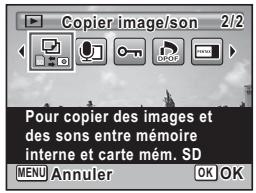PENTAX OPTIO S1 ROUGE - Sélectionnez (Copier image/ son) à l'aide du bouton de navigation ( ) . - 1