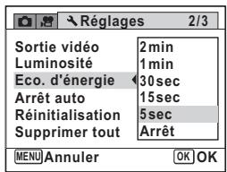 PENTAX OPTIO S1 ROUGE - Utilisation de la fonction d'économie d'énergie - 1