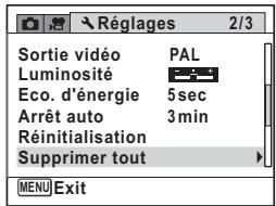 PENTAX OPTIO S1 ROUGE - Suppression de l'ensemble des images et des fichiers son - 2