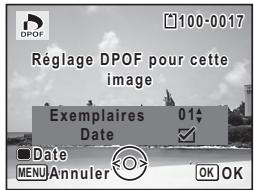 PENTAX OPTIO S1 ROUGE - Appuyez sur le bouton Vert pour activer × ou  pour le réglage [Date]. - 1