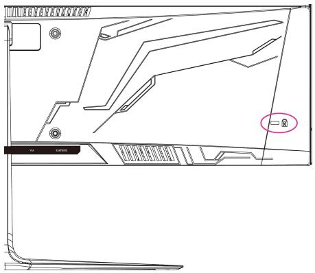 JVC MONITEUR24WCF - Het Kensingtonslot gebruiken - 1
