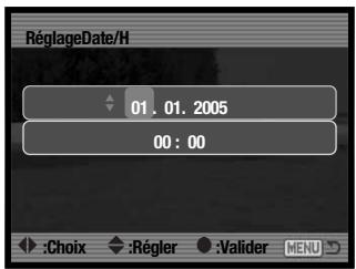 KONICA DIMAGE X1 - RéGLAGE DE LA DATE ET DE L'HEURE - 5