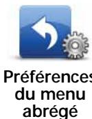 TOMTOM GO 750 LiVE - Preférences du menu abrégé - 1