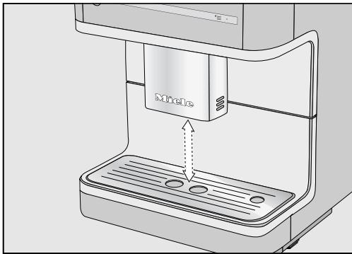 MIELE CM6350GR - Régler la distribution centrale à la hauteur de la tasse - 1