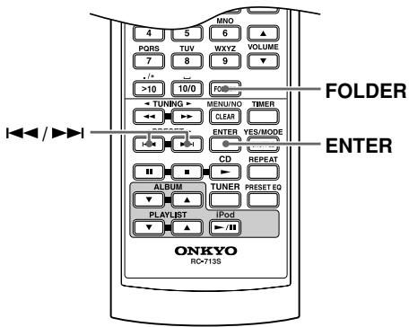ONKYO CBX-300 - Sélection des fichiers MP3/WMA en mode Navigation - 1