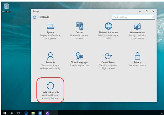 ASUS Z240iEGH-GAO40T - Utiliser une option de restauration - 1