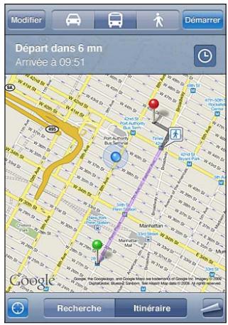 APPLE Touch 8G MCO86NF - Obtention d'itinéraires : - 1