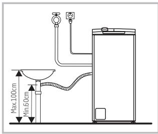 JEYAL WNLAVE-LINGE TOPWASMACHINE TOPLADER - De afvoerslang installeren - 2