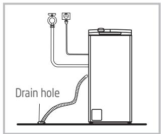 JEYAL WNLAVE-LINGE TOPWASMACHINE TOPLADER - Connecting the drain hose - 1
