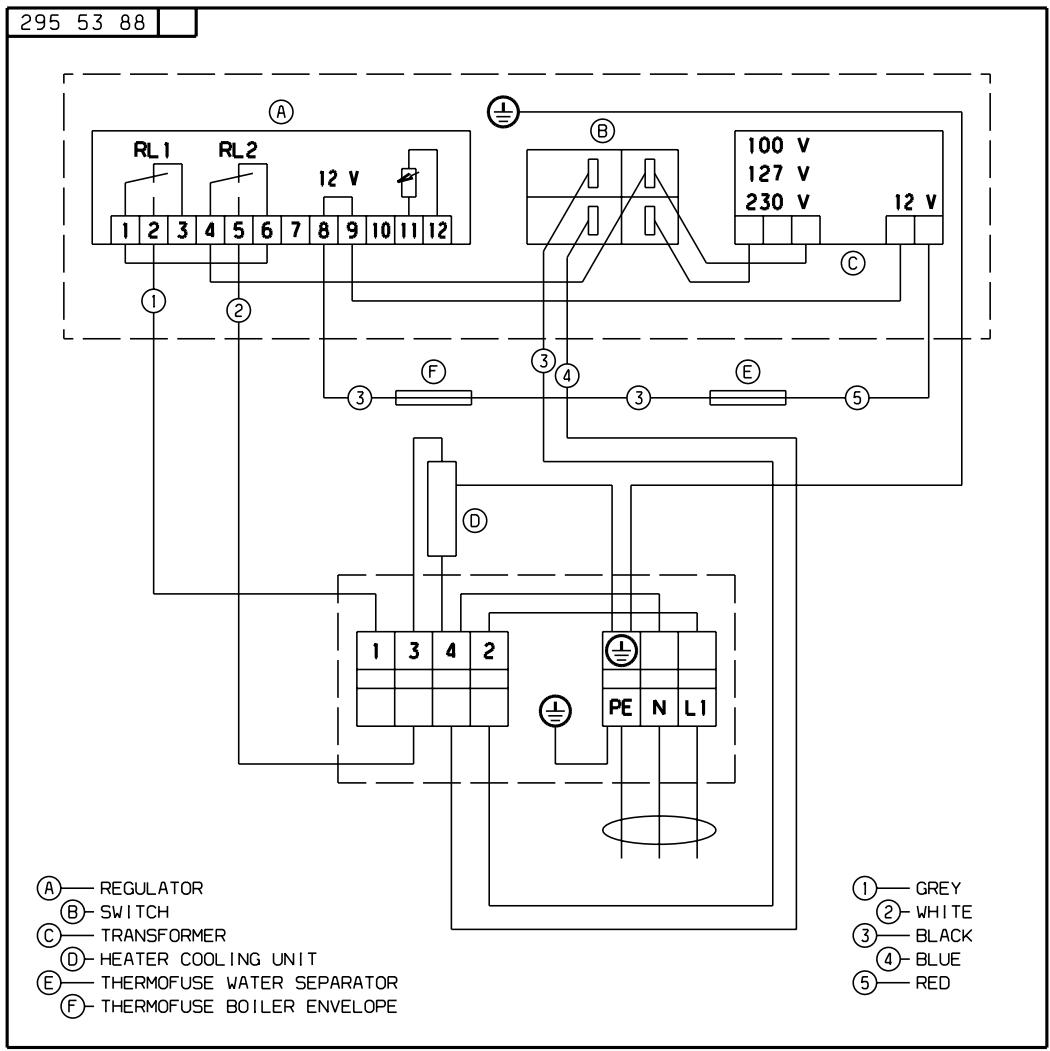 ELECTROLUX CE 48 BOIS - Schéma elektrique / Electric diagram / Elektrisches Schaltbild / Diagrama électrique / Diagrama elektrico / Schema elettrico / Elschema - 1