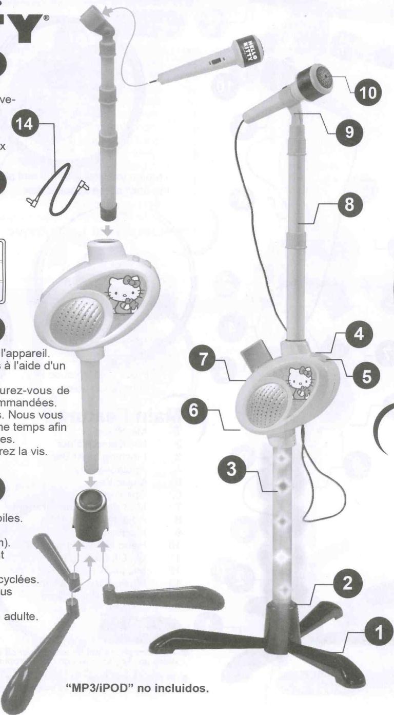 HELLO KITTY MICRO SUR PIED 19909 - Avertissement relatif aux piles - 1