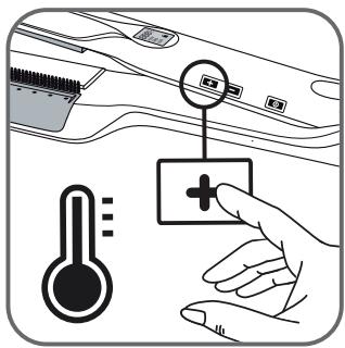 L OREAL PARIS STEAMPOD BLANC - 2) Select the ideal temperature for the type of hair you want to straighten using the + and - buttons: - 3