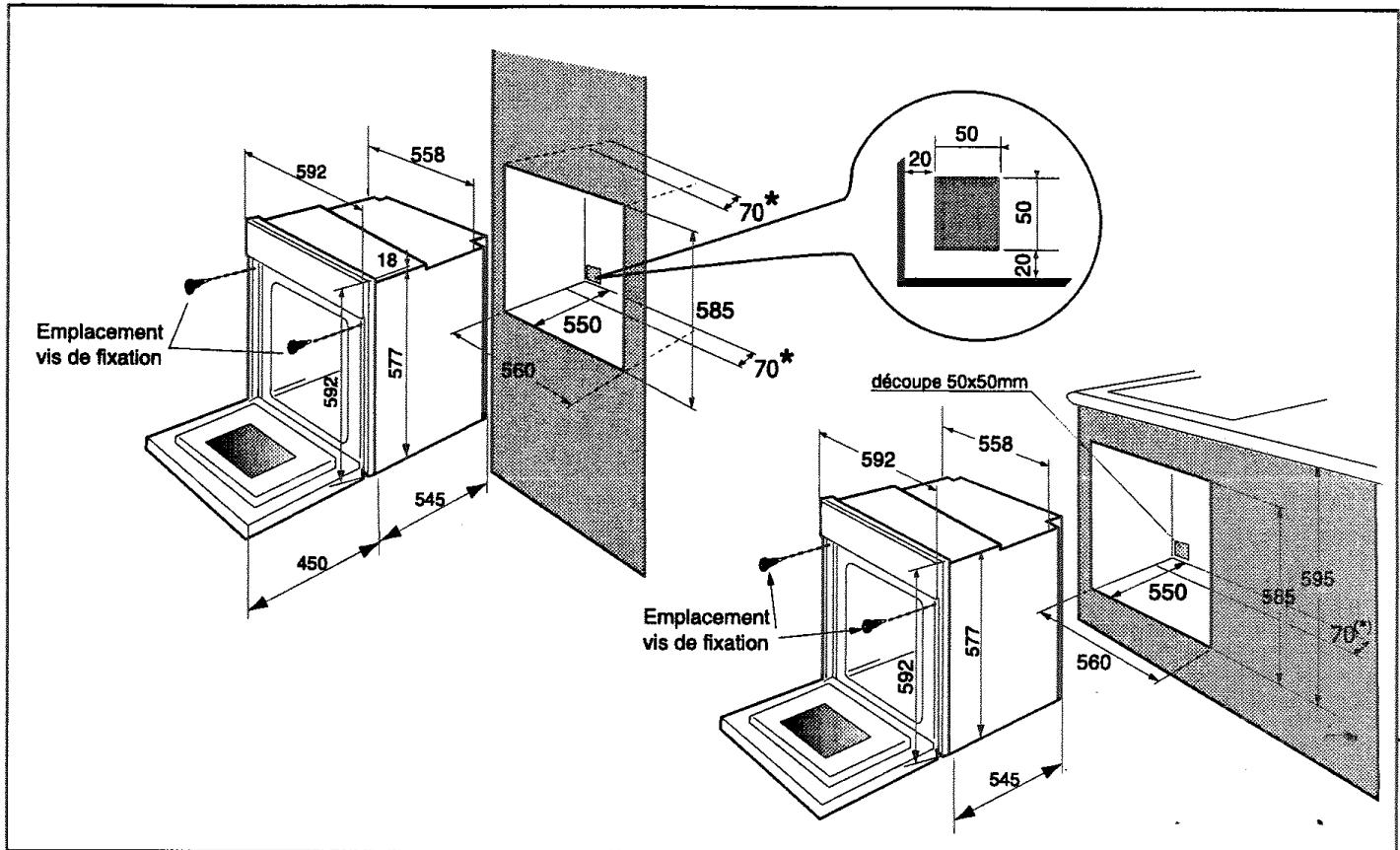 SAUTER SFP 430 XF1 - Dimensions utiles pour encastrer votre four - 1