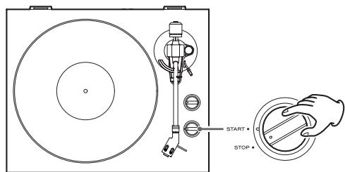 TEAC TN300 WHITE - Ramenez le bouton START/STOP sur STOP pour arrêté le plateau. - 1