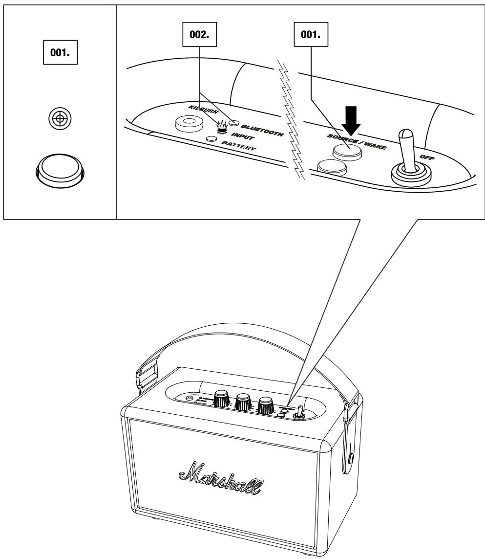 MARSHALL HiLBURN NOiR - BRANCHEMENT DU HAUT-PARLEUR KILBURN - 2