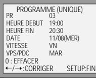 DAEWOO DX9840S - Révision de la programmation - modification et effacement - 2