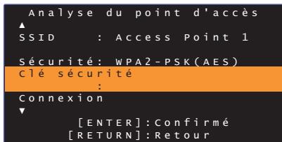 YAMAHA SRT-1500 - Utilisez les touches / pour selectionner le point d'accès de votrechioix et appuyez sur la touche ENTER. - 1