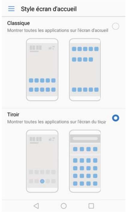HUAWEI P082017LiTE - Activer l'écran d'accueil tiroir - 1