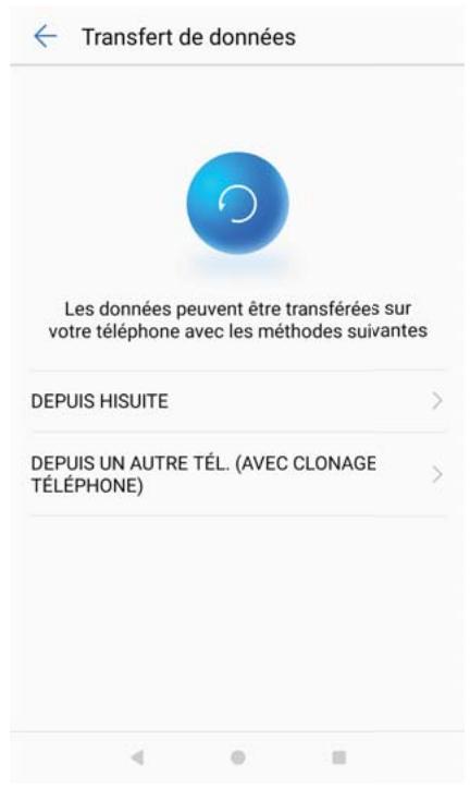 HUAWEI P082017LiTE - Importer des données en utilisant Clonage téléphone - 1