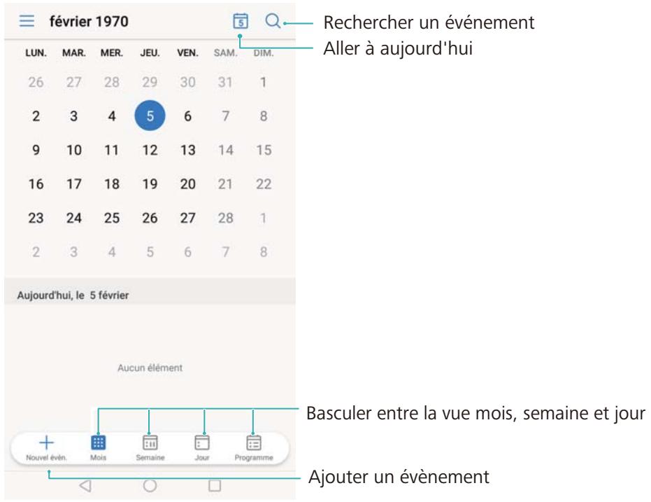 HUAWEI P082017LiTE - Modification de la vue de l'agenda - 1