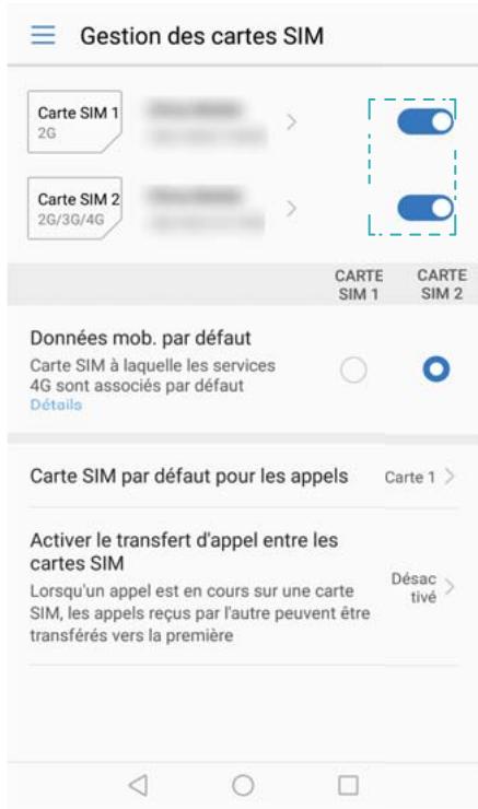 HUAWEI P082017LiTE - Activation ou désactivation d'une carte SIM - 1