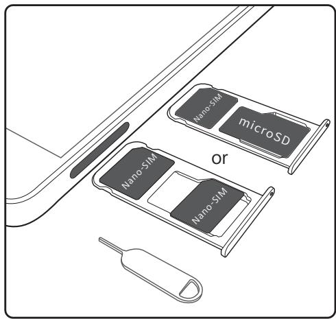 HUAWEI P082017LiTE - Insérer une carte SIM et une carte microSD - 1