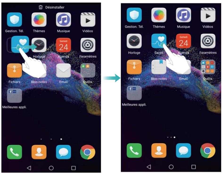 HUAWEI P082017LiTE - Déplacer les iconônes de l'écran d'accueil - 1