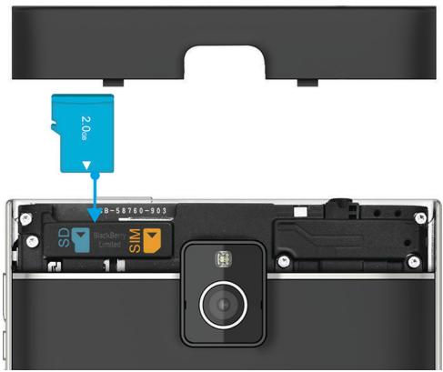 BLACKBERRY PASSPORT BLANC - Insérer une carte multimédia - 2