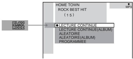 SONY DAV-SA30 - Réglage du mode aléatoire sur le menu de commande - 2