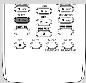 PHILIPS WACS70022 - Pour désactiver le minuteur de l'endormissement, appuyez sur SLEEP - 1