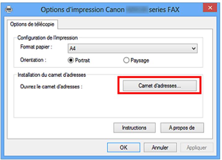 CANON MX535 - Enregistrement d'un destinataire (contact WAB) dans le carnet d'adresses - 1